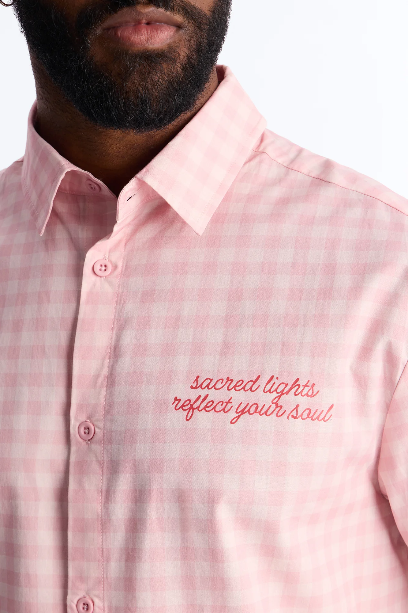 Sacred Star Reflection 07 Button Up Shirt - Pink - Image 4