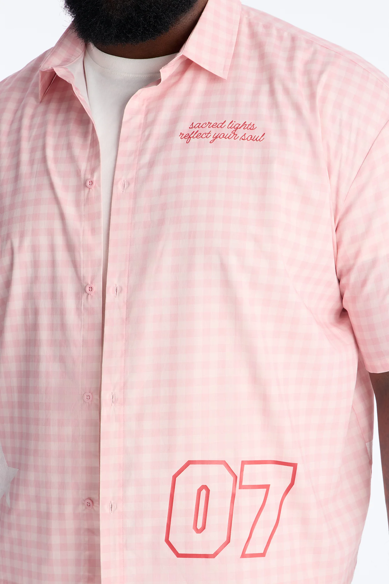 Sacred Star Reflection 07 Button Up Shirt - Pink - Image 8