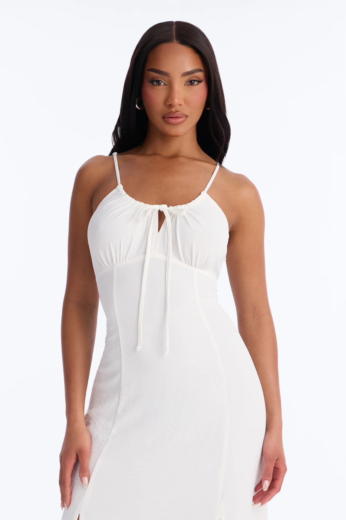 Sadie Sleeveless Airflow Maxi Dress - Cream - Image 2