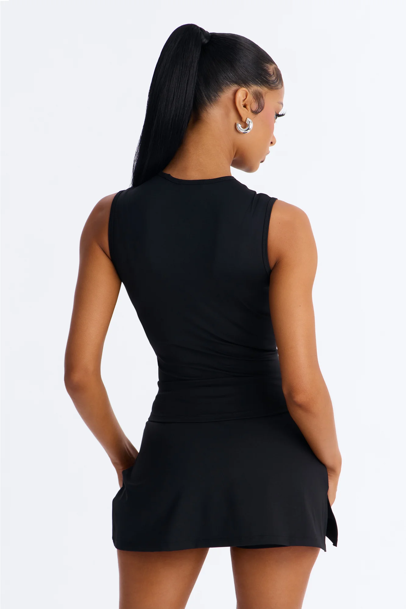 Sadie Sleeveless Skirt Set - Black - Image 4