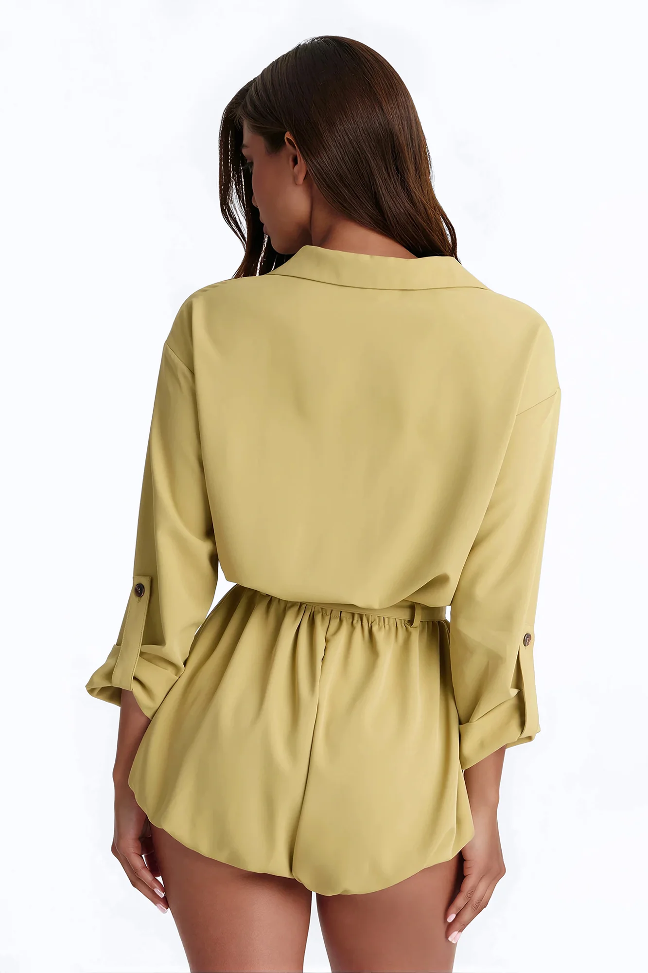 SAFARI Dream Tie Waist Romper - Olive - Image 3