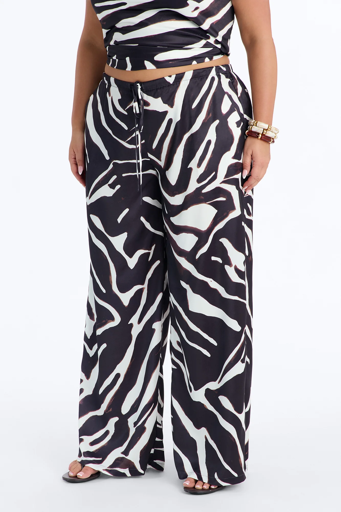 Safari Sunsets Satin Zebra Trouser - Brown Combo - Image 6