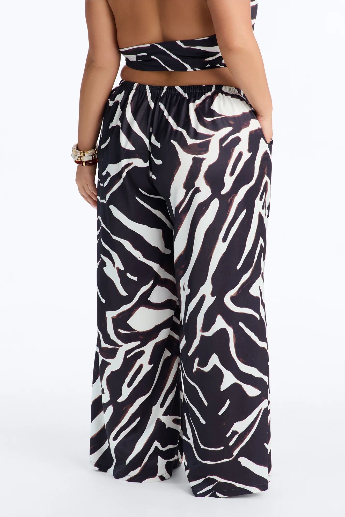 Safari Sunsets Satin Zebra Trouser - Brown Combo - Image 8