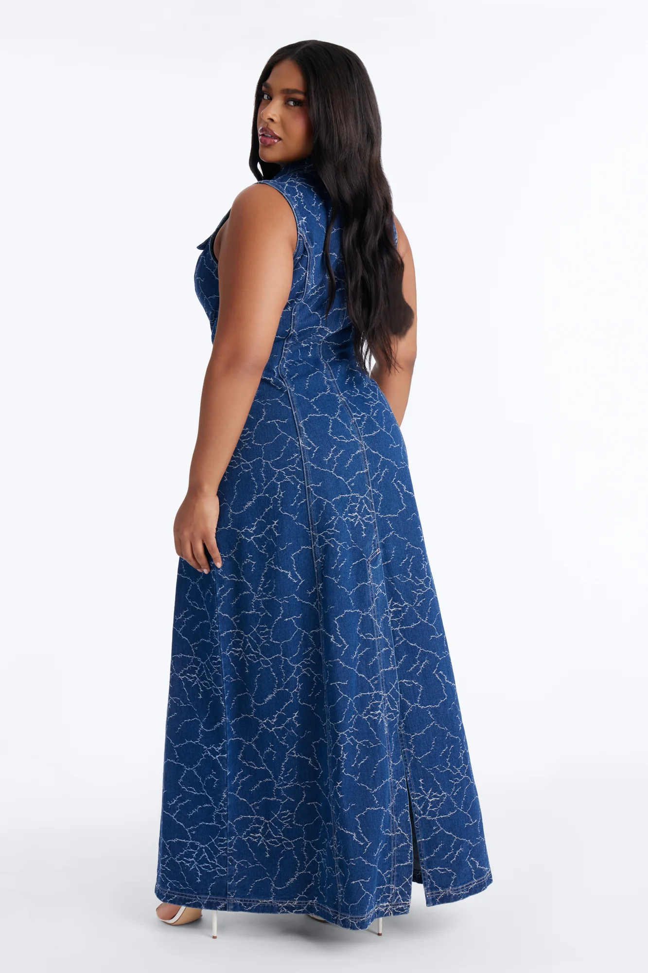 Safiya Denim Maxi Dress - Dark Wash - Image 6