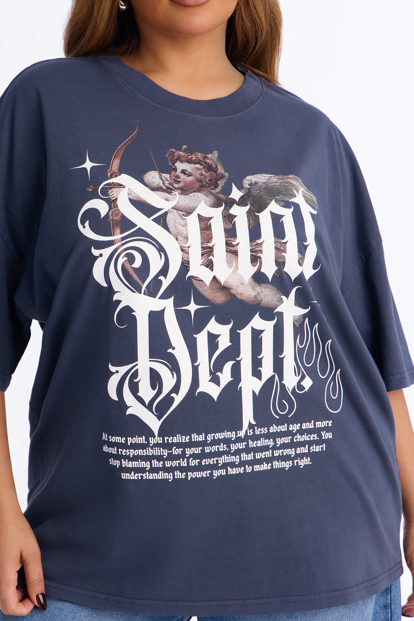 Saint Department Washed T-Shirt - Navy - Image 6
