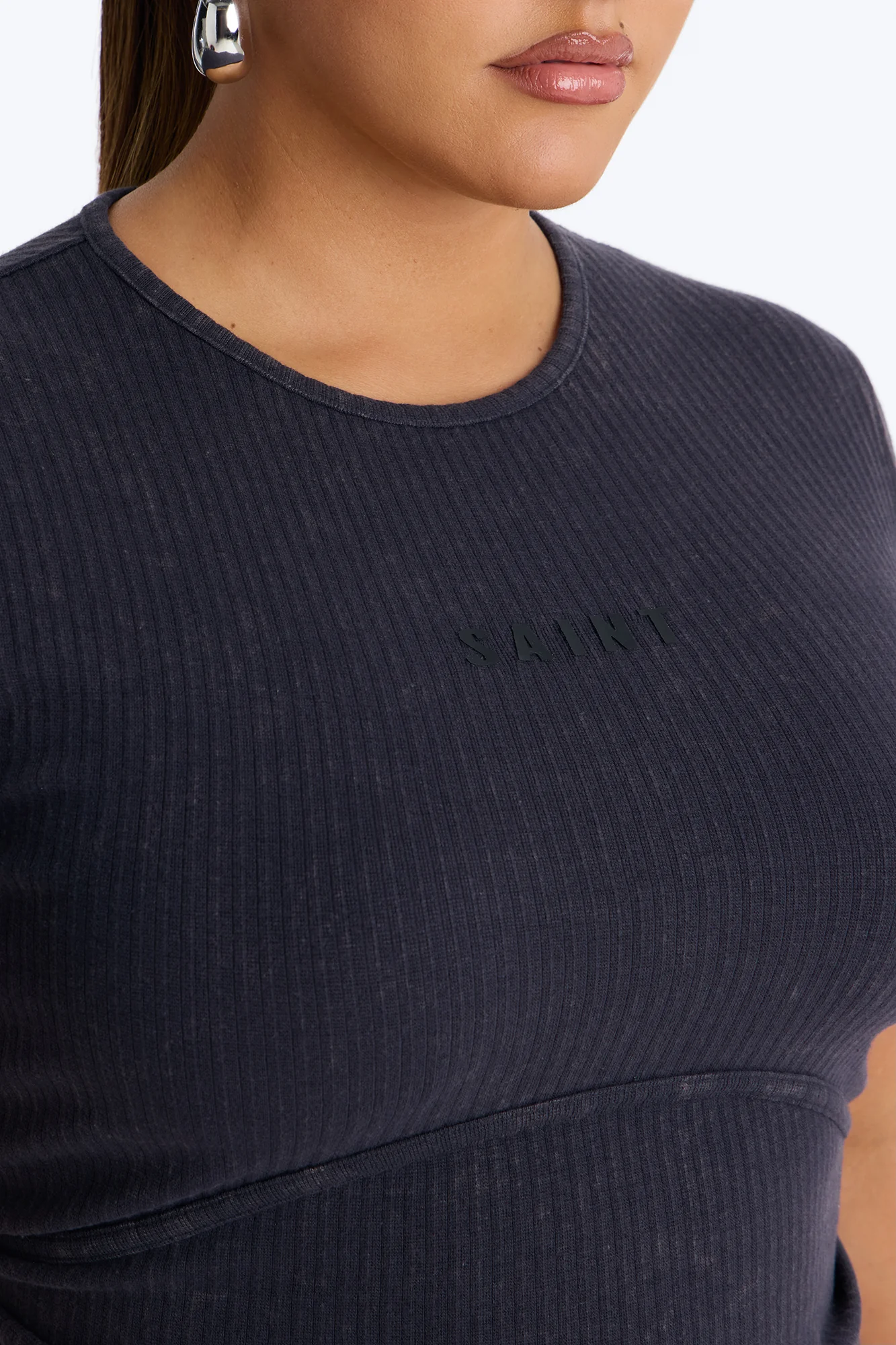 Saint Ribbed Short Set - Black - Image 7