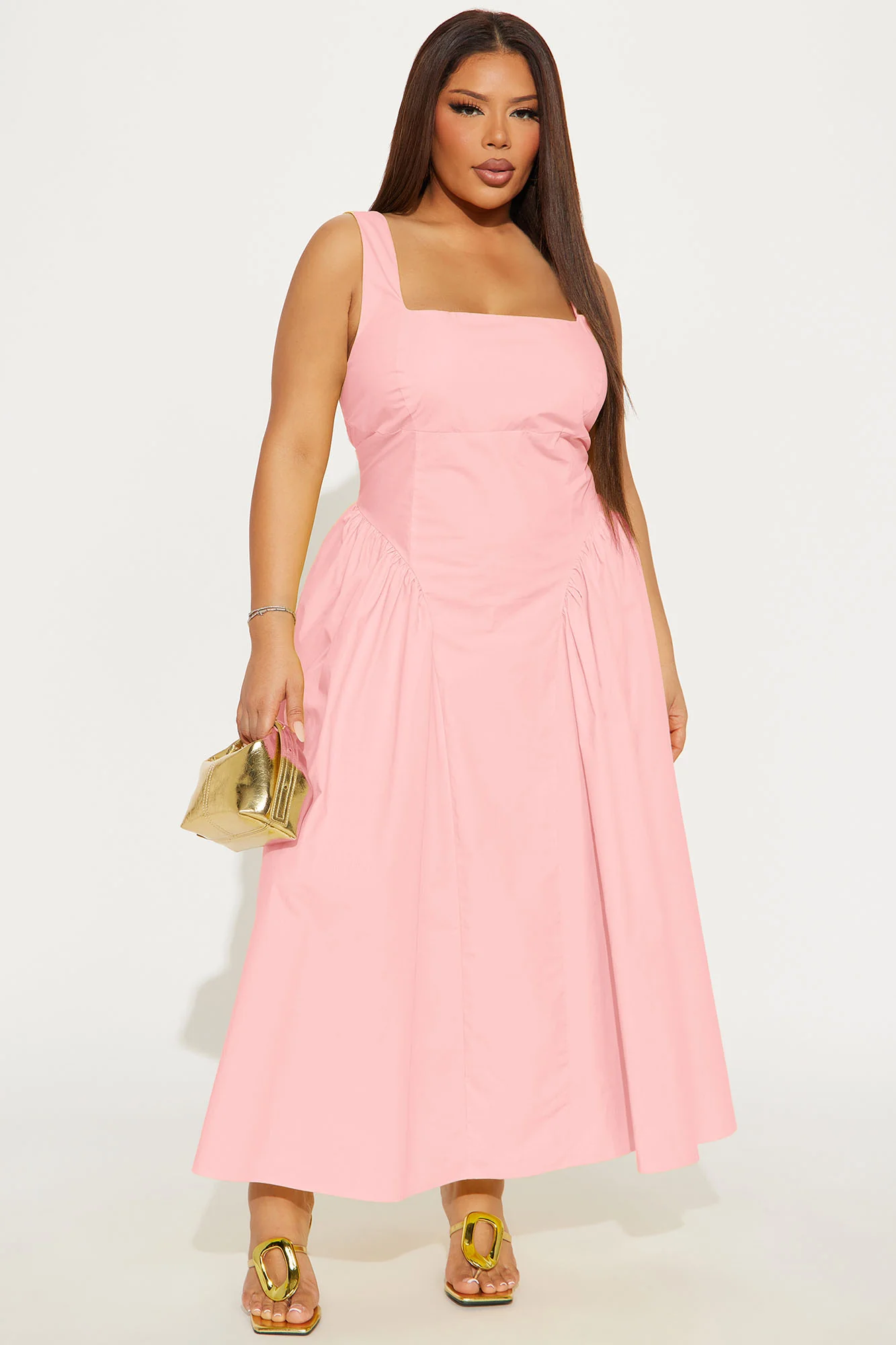 Saint Tropez Poplin Midi Dress - Pink - Image 4