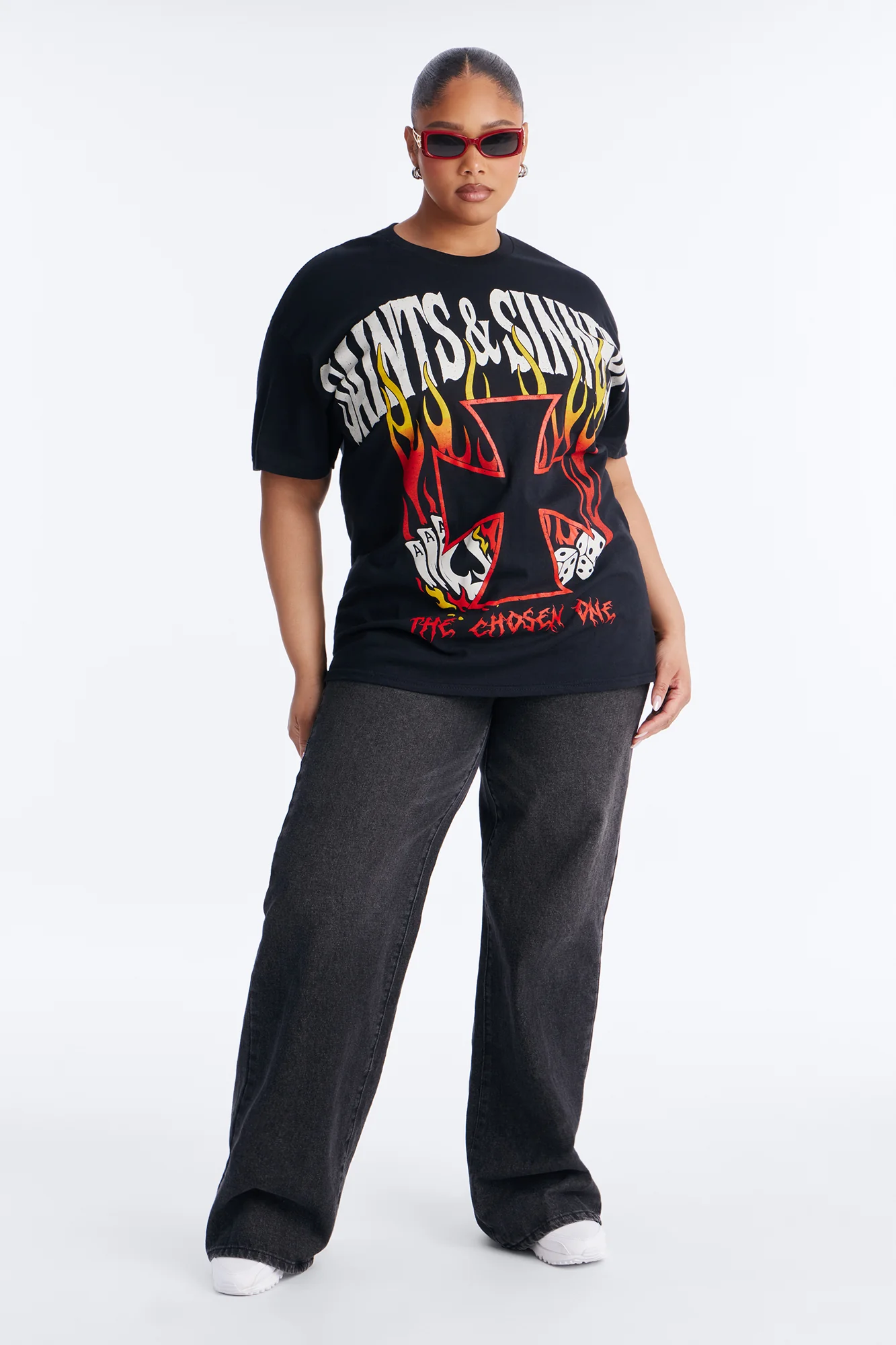 Saints and Sinners Flames Tee - Black - Image 5