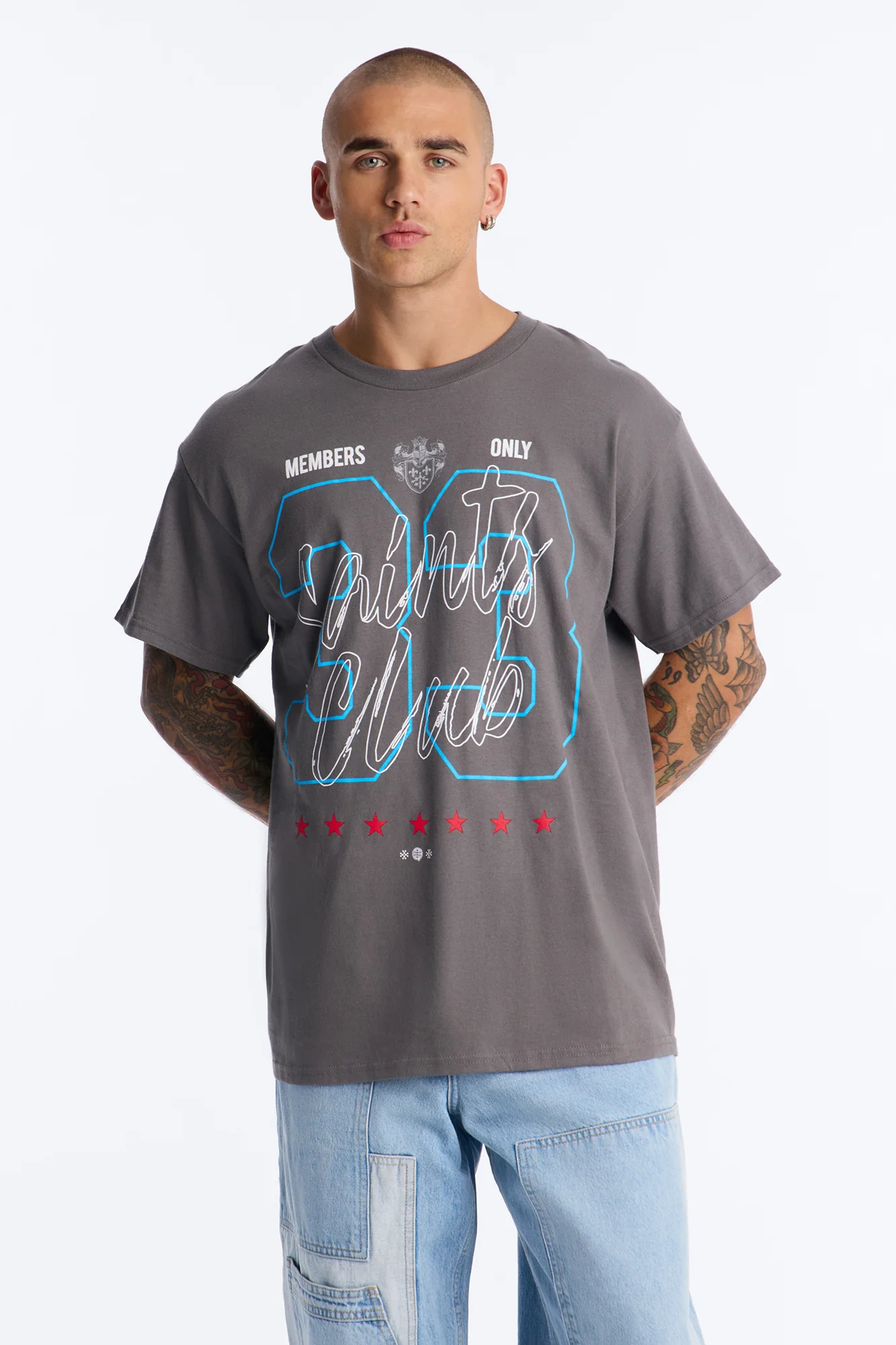 Saints Club Members Only 33 Short Sleeve Tee - Charcoal