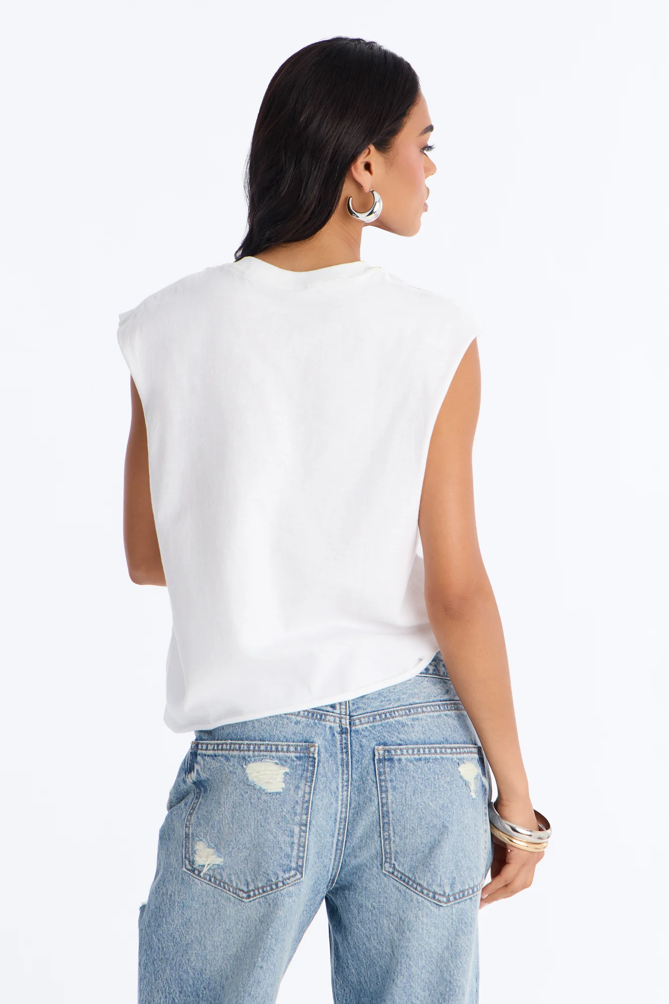 Saints Crop Muscle Tank - White - Image 4