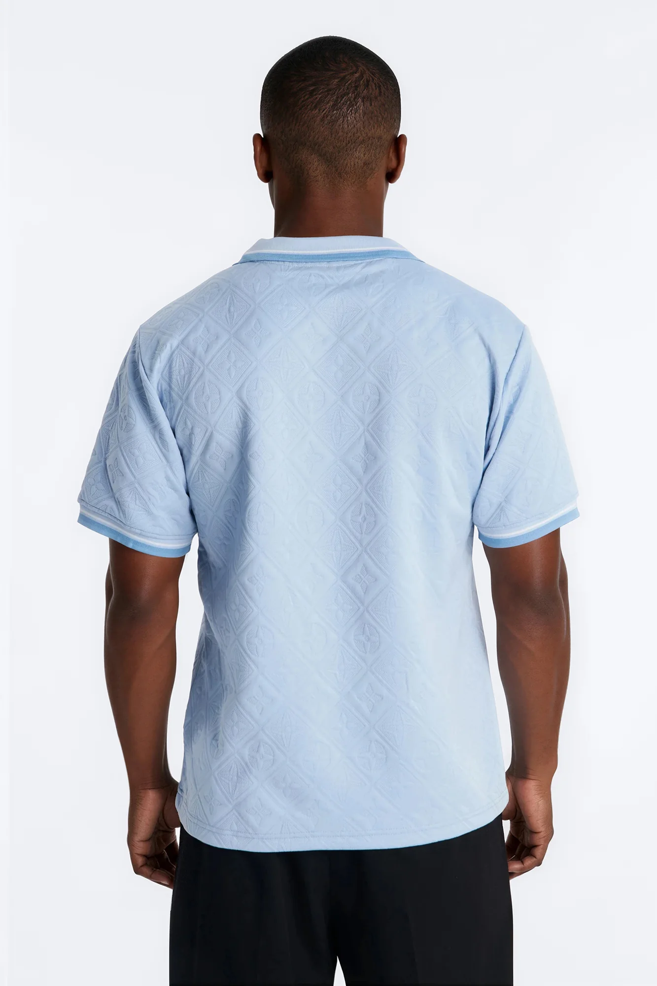 Saints Diamond Star Johnny Collar Polo - Light Blue - Image 4