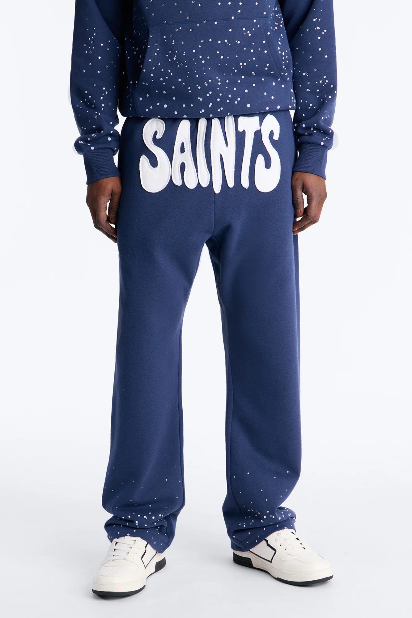 Saints Rhinestones Sweatpants - Navy