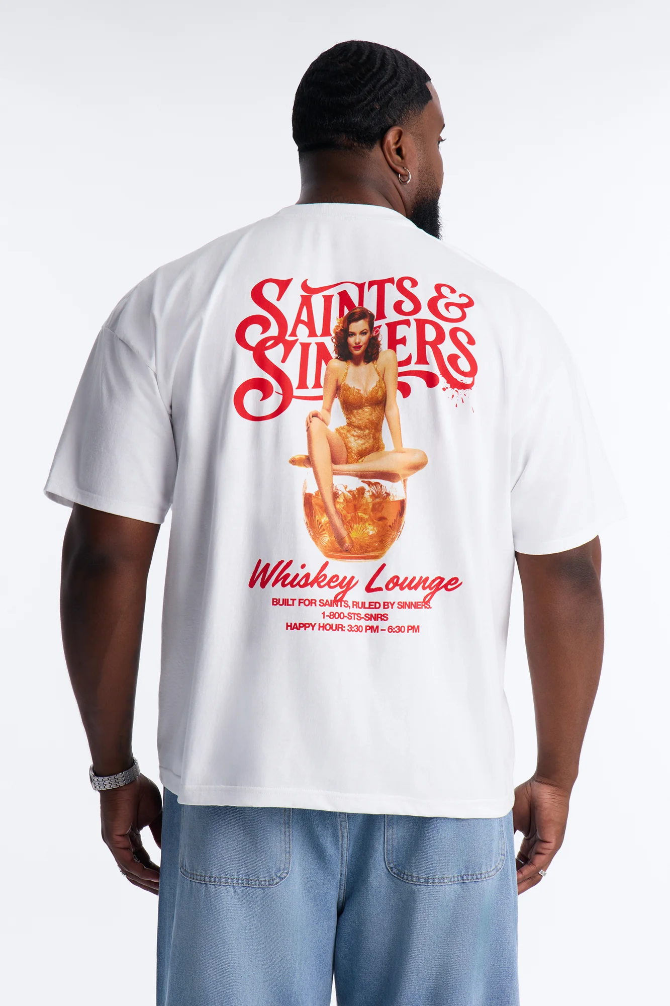 Saints & Sinners Boxy Short Sleeve Tee - White - Image 4