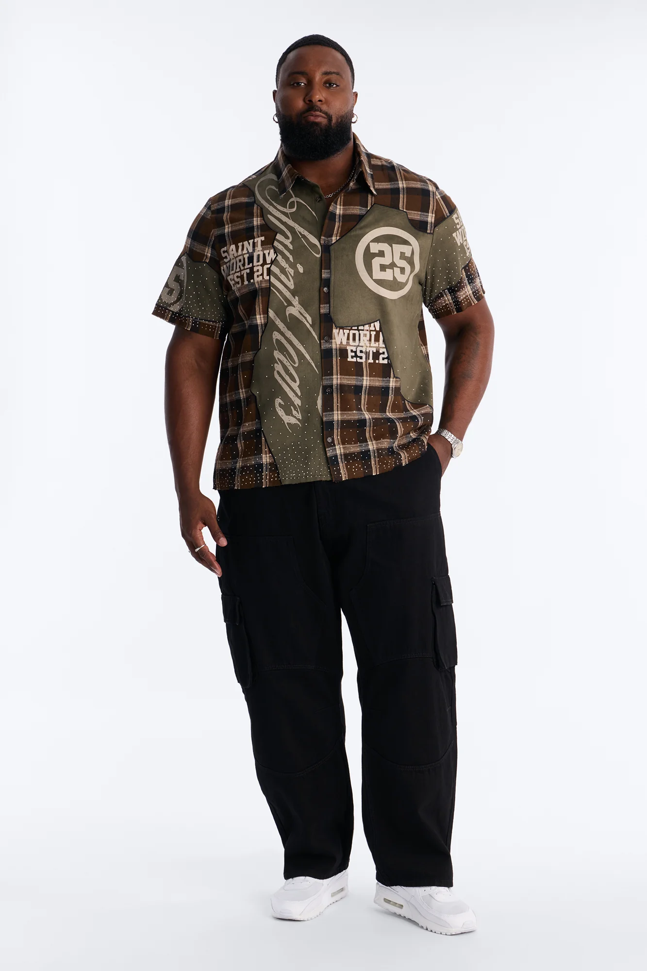 Saints Tears Plaid Button Up Shirt - Brown/combo - Image 6