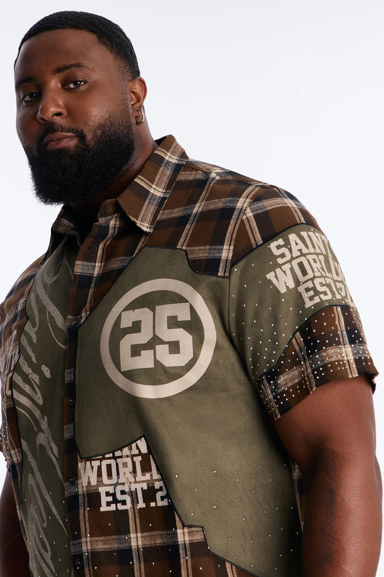 Saints Tears Plaid Button Up Shirt - Brown/combo - Image 7