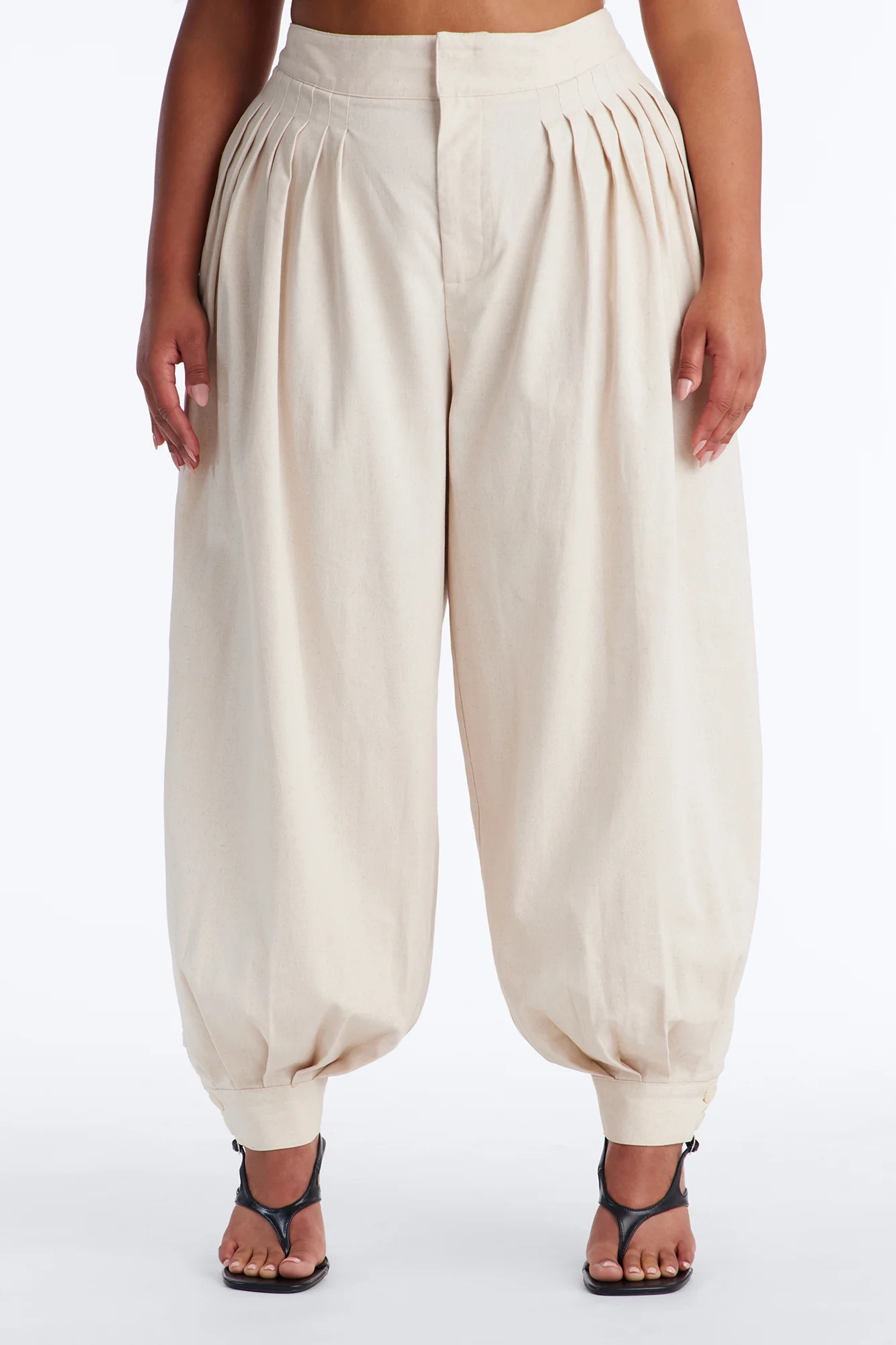 Samantha High Waisted Balloon Jogger Pant 30″ - Natural - Image 5