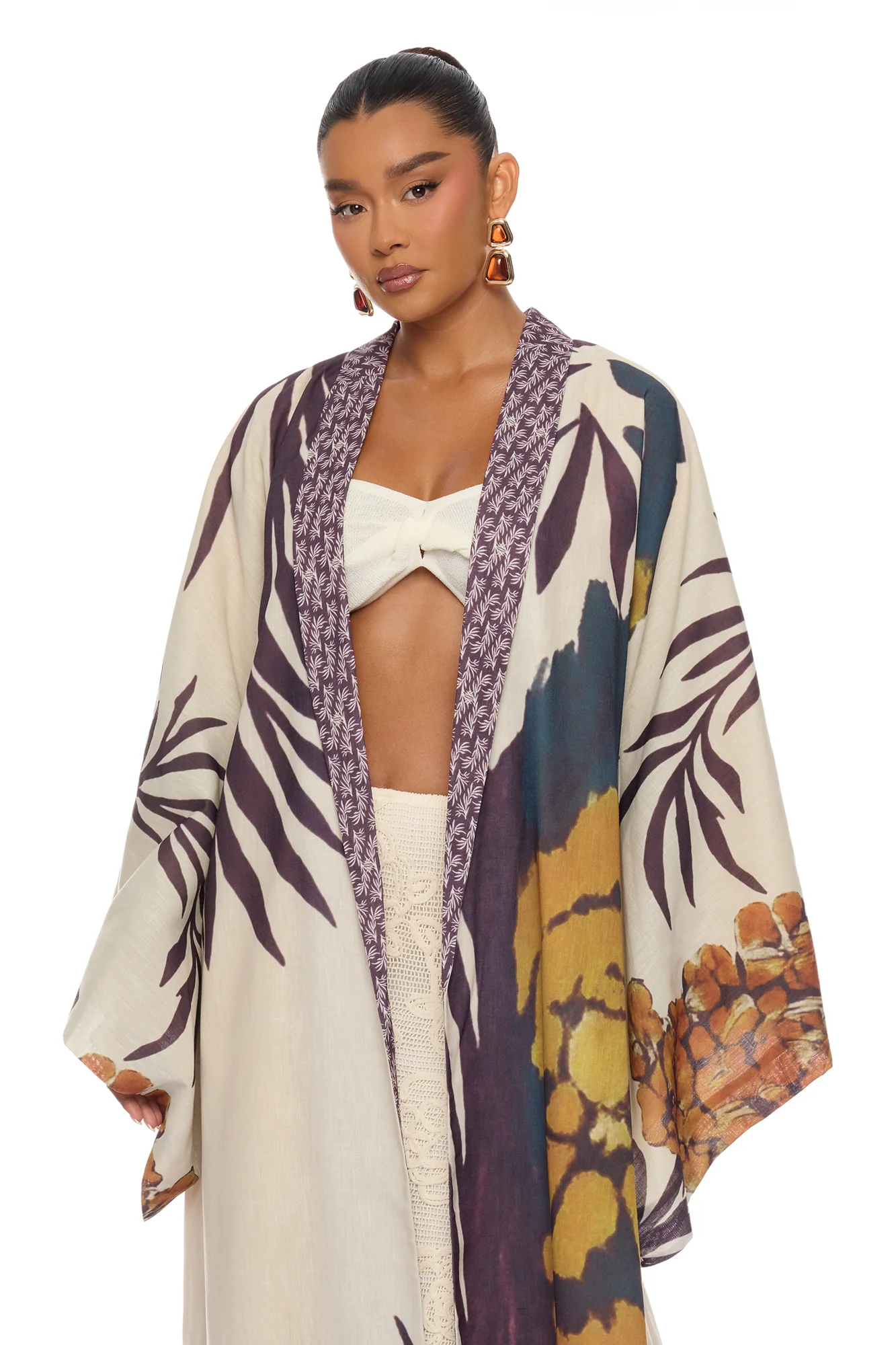Samira Tie Waist Linen Maxi Dress - Taupe/combo - Image 2