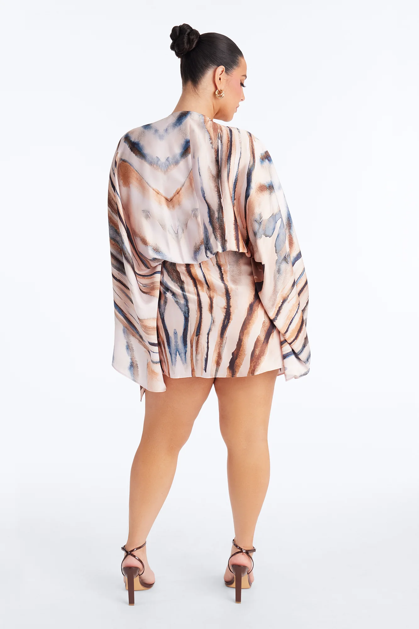 Samira Wrap Satin Mini Dress - Mauve/combo - Image 9