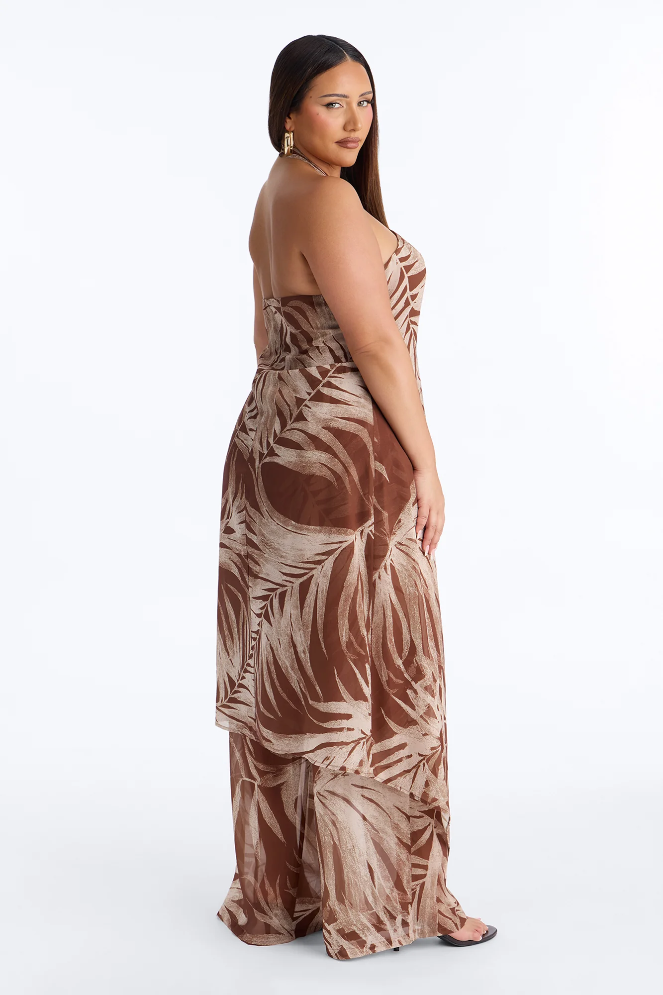 Sandra Tropical Halter Pant Set - Brown Combo - Image 7