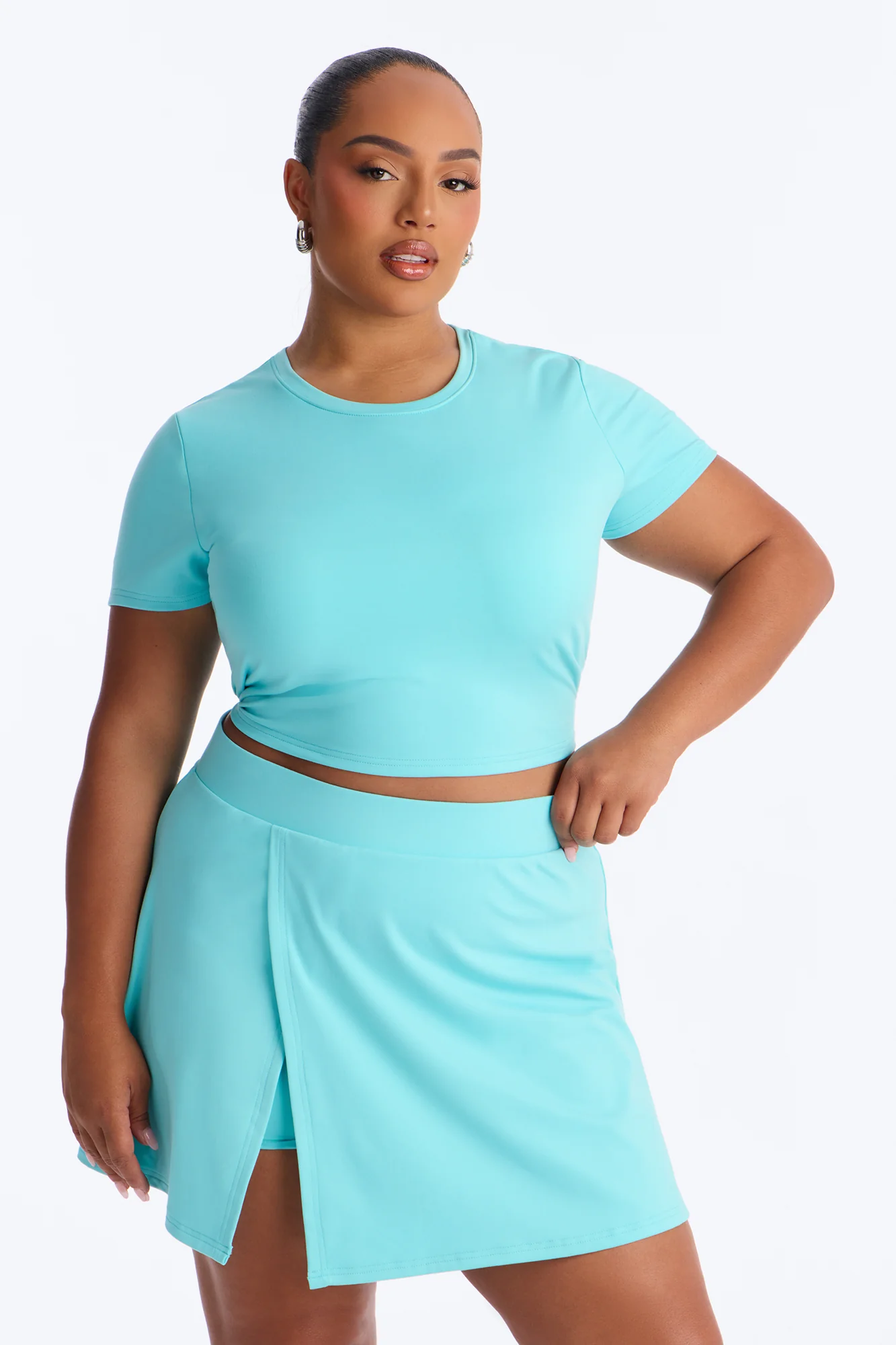 Sandy Mini Skirt Set - Aqua - Image 6