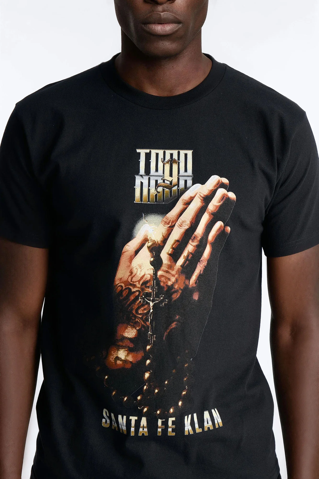 Santa Fe Klan Praying Hands Short Sleeve Tee - Black - Image 3