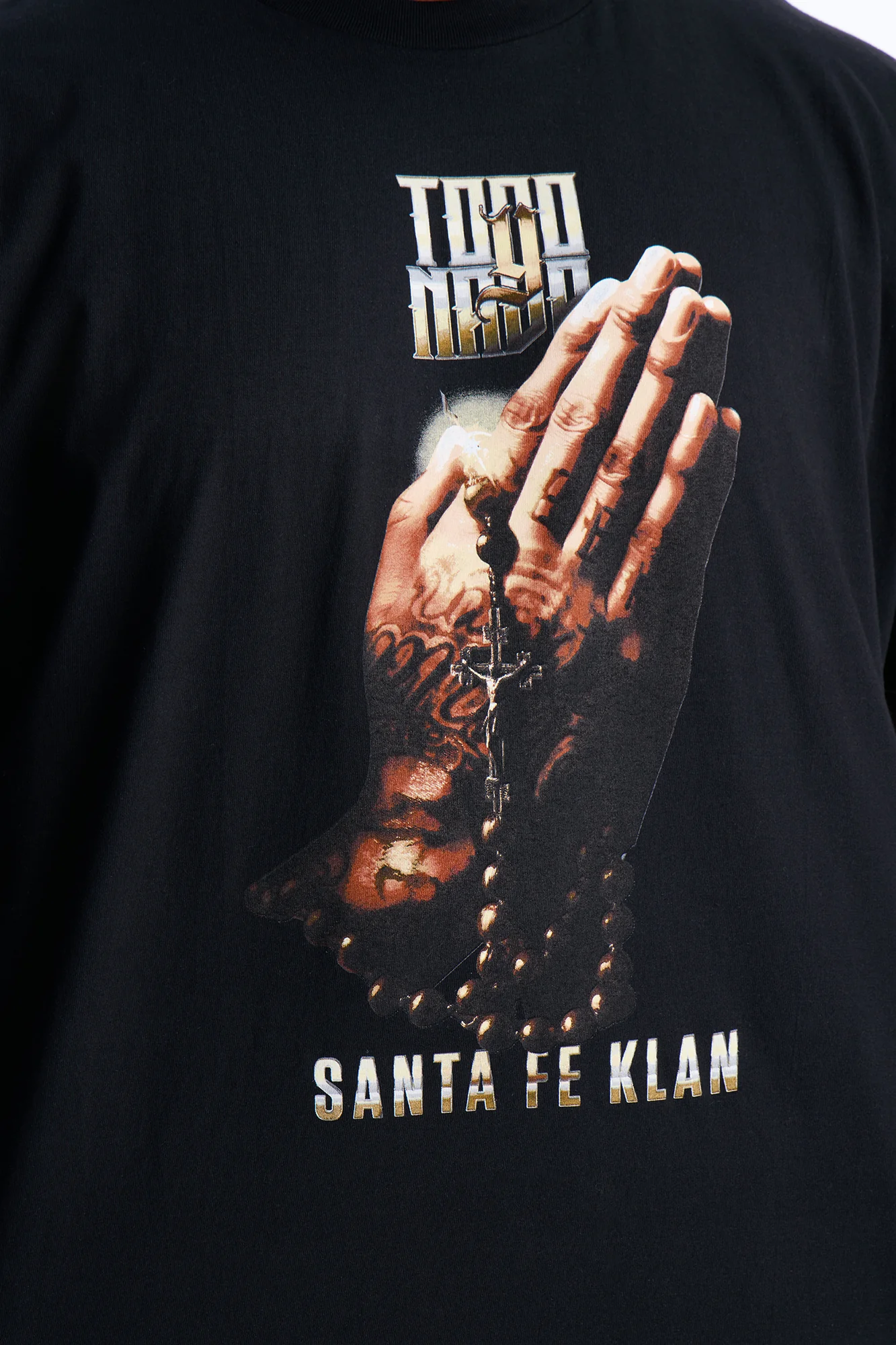 Santa Fe Klan Praying Hands Short Sleeve Tee - Black - Image 7