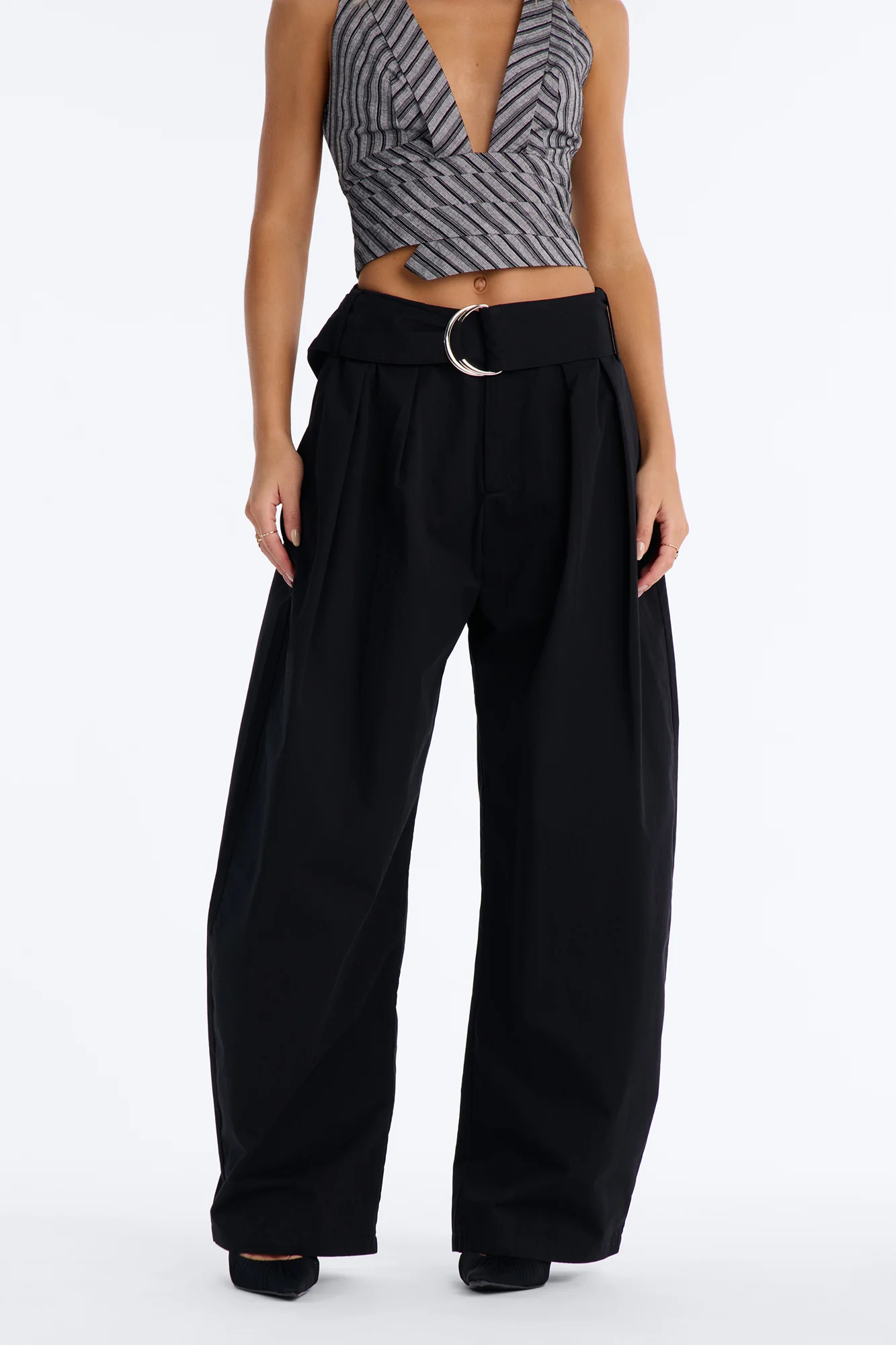 Santee Barrel Belted Pant - Black - Image 2