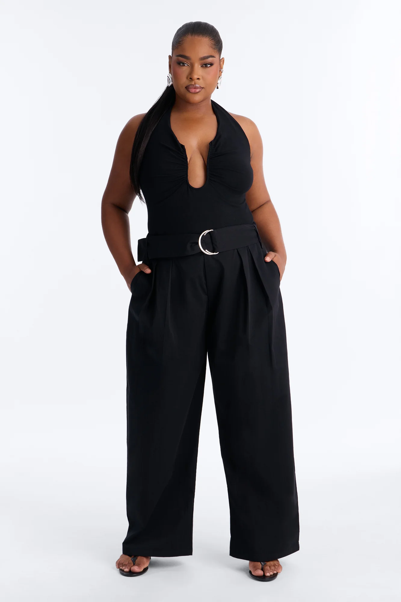 Santee Barrel Belted Pant - Black - Image 5