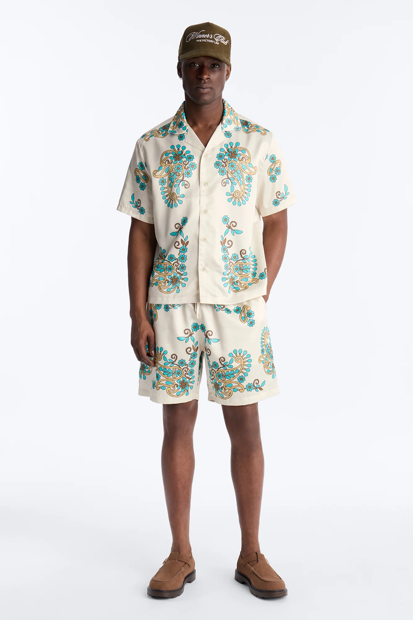 Santorini Cuban Collar Button Up Shirt - Natural - Image 2