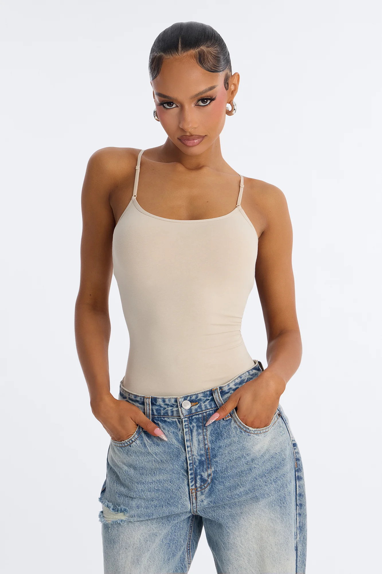 Sara Cami Top - Stone