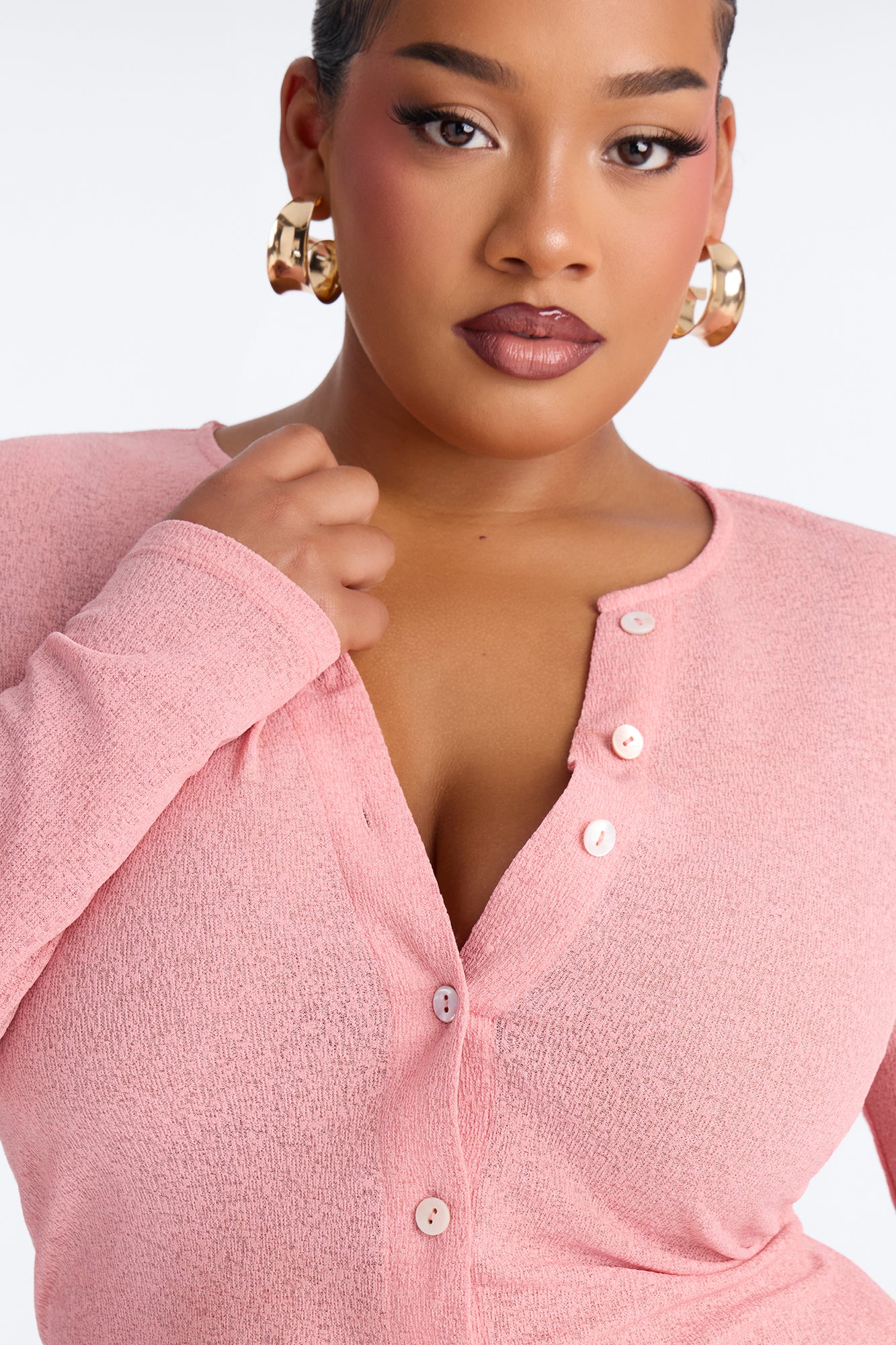 Sasha Button Up Maxi Dress - Pink - Image 7