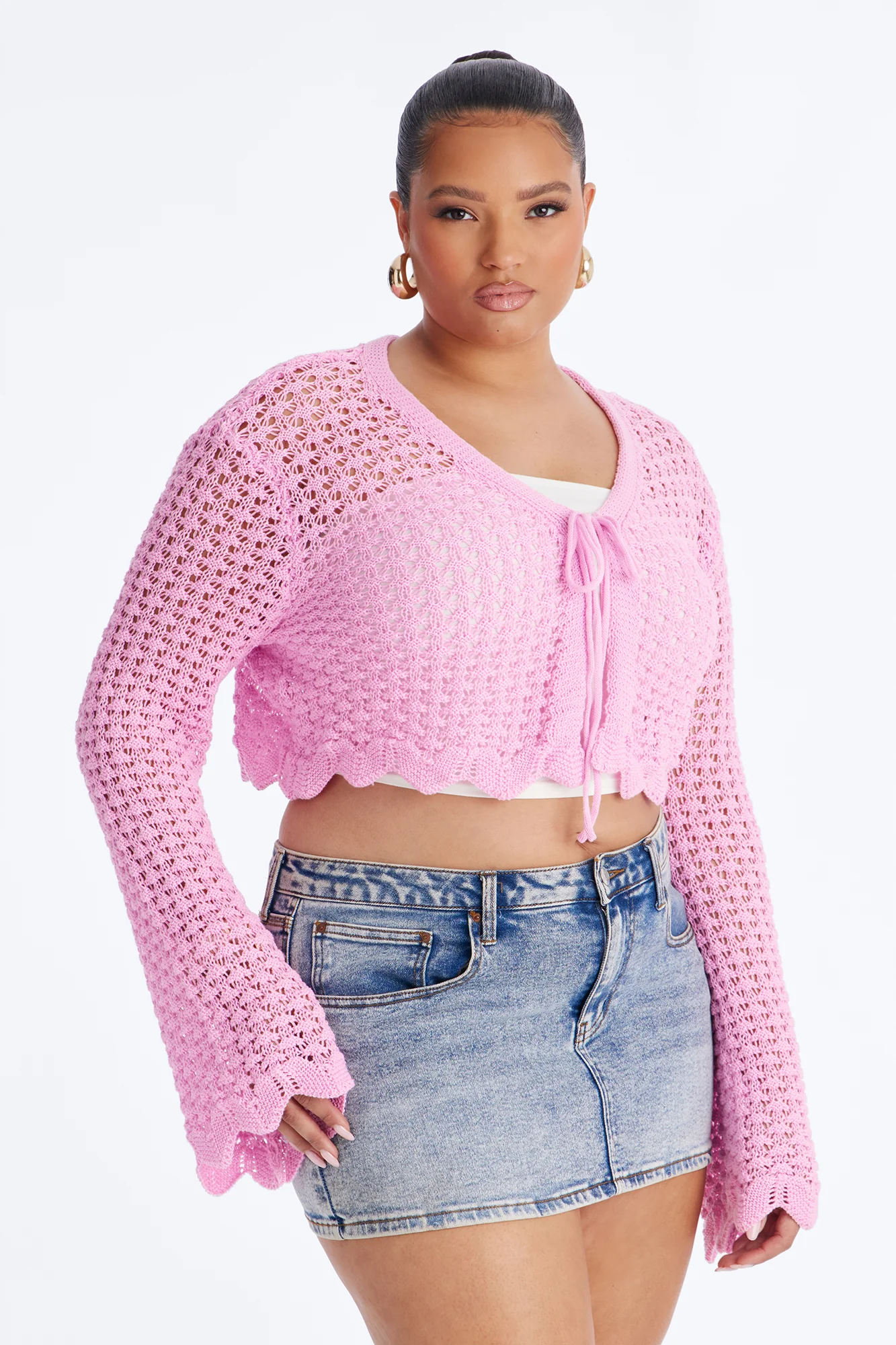 Sasha Crochet Cardigan - Pink - Image 5