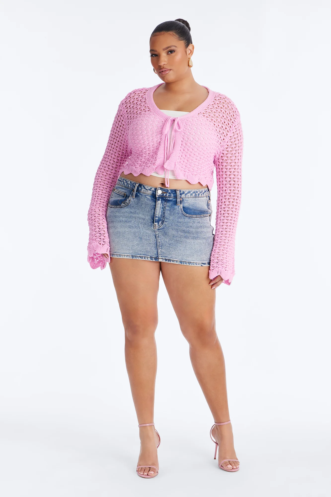 Sasha Crochet Cardigan - Pink - Image 6