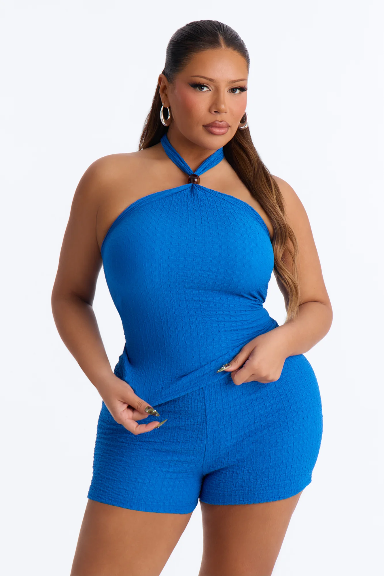 Sasha Textured Short Set - Blue - Image 6