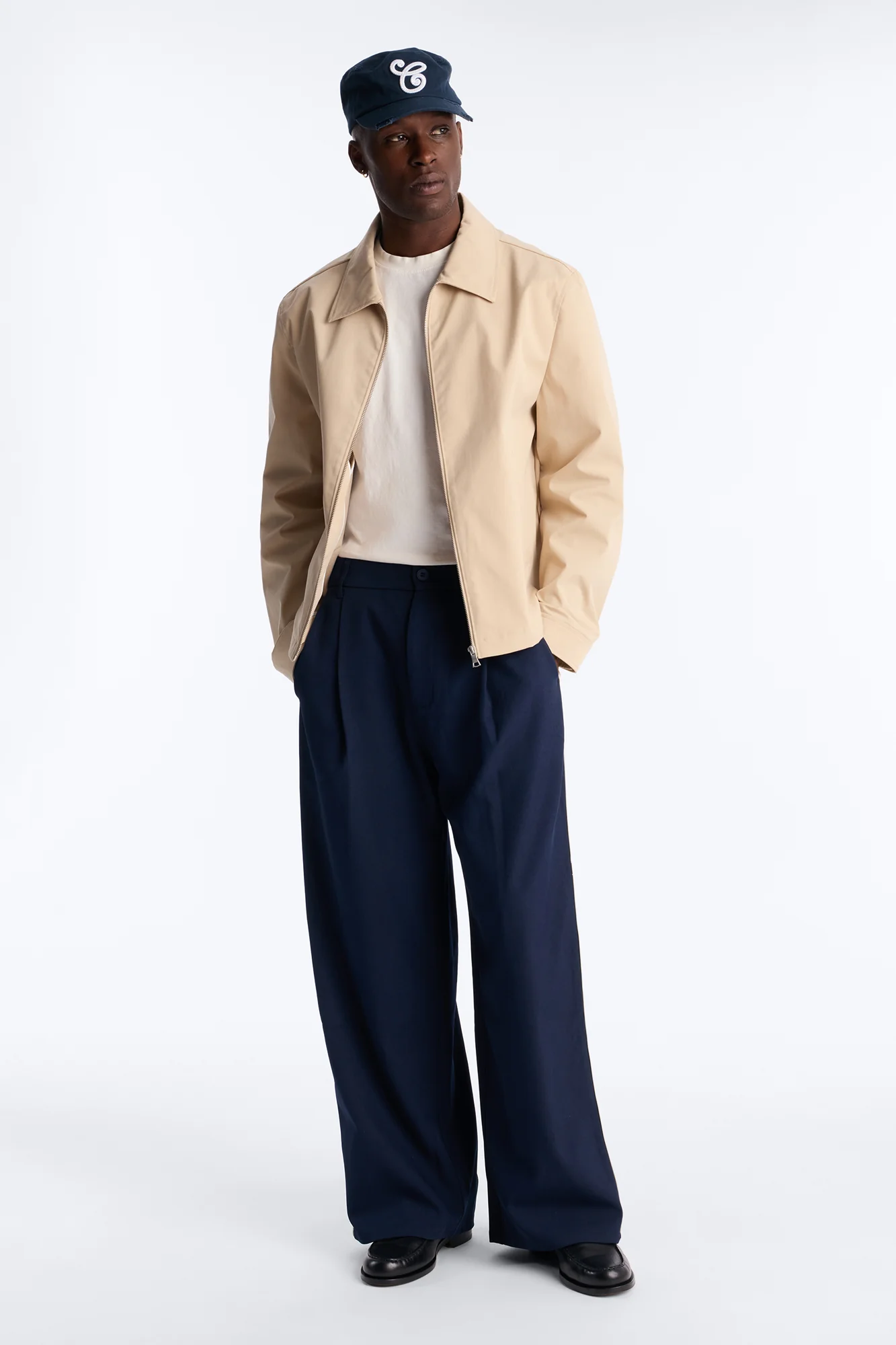 Satin Side Stripe Wide Leg Trouser - Navy/combo - Image 2