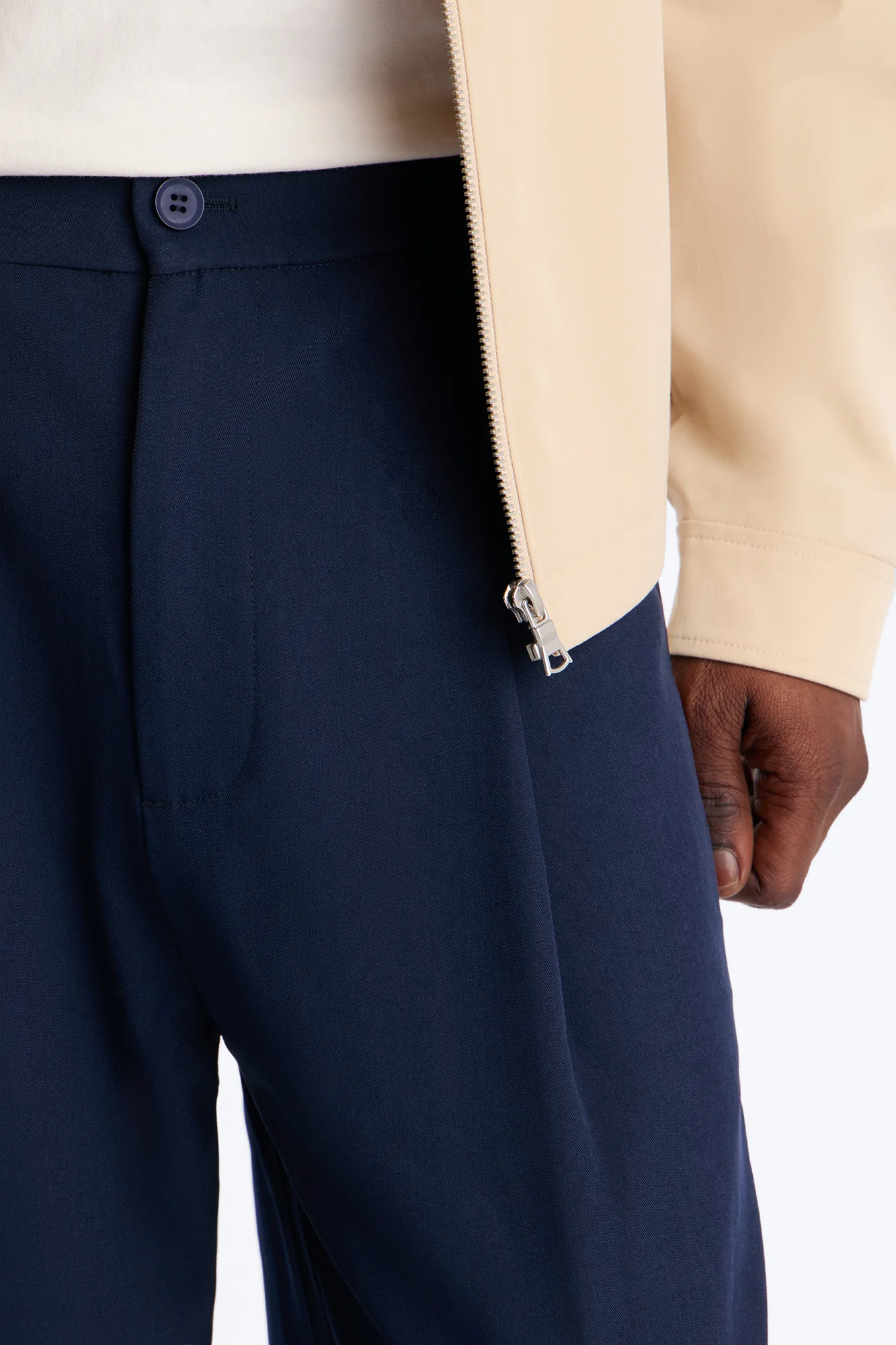 Satin Side Stripe Wide Leg Trouser - Navy/combo - Image 3