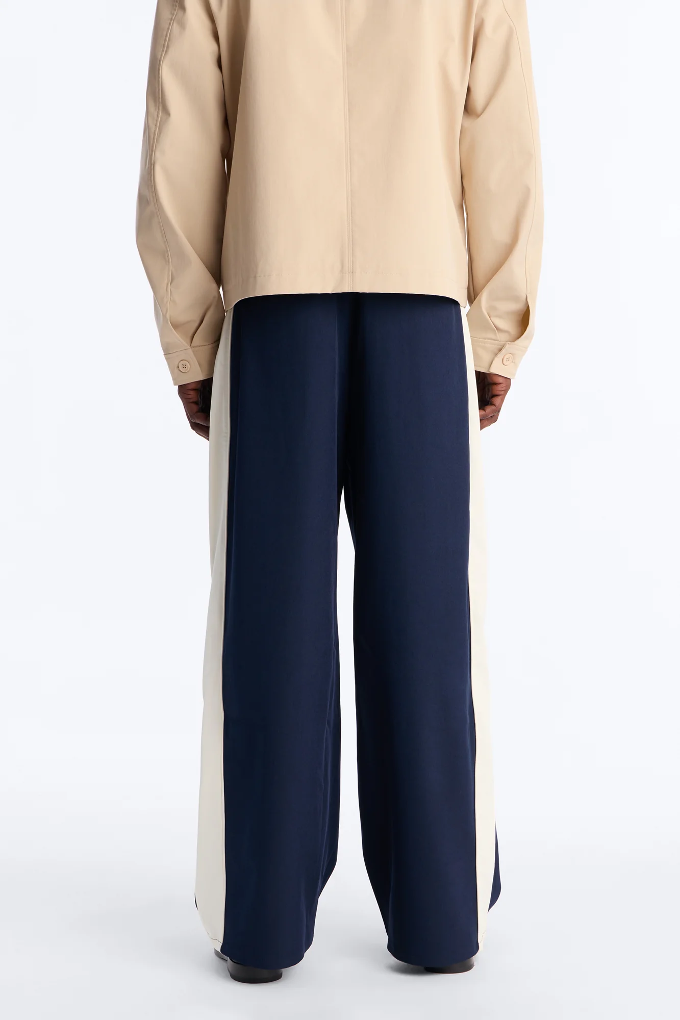 Satin Side Stripe Wide Leg Trouser - Navy/combo - Image 5