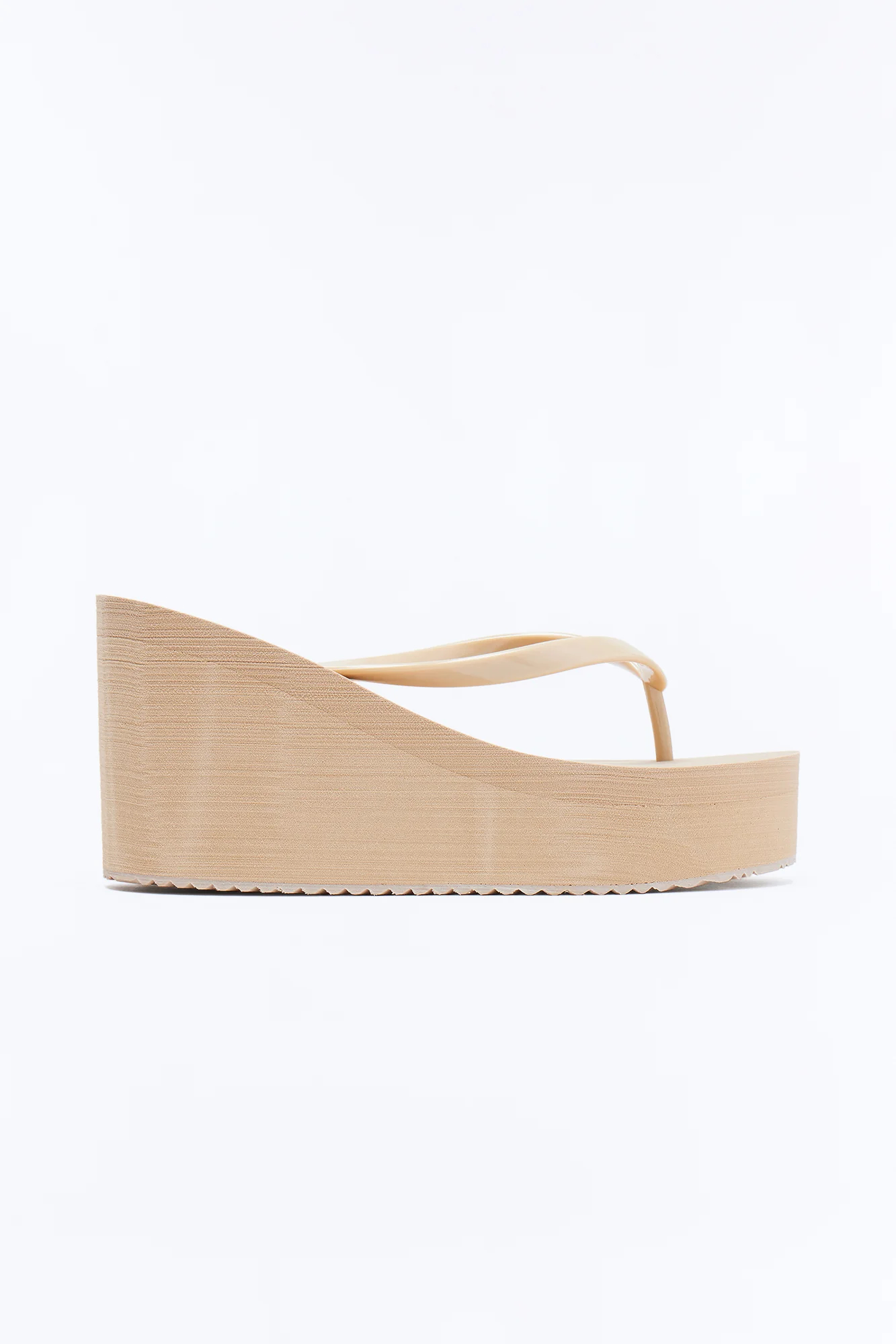 Saturday Thong Platform Wedges - Taupe