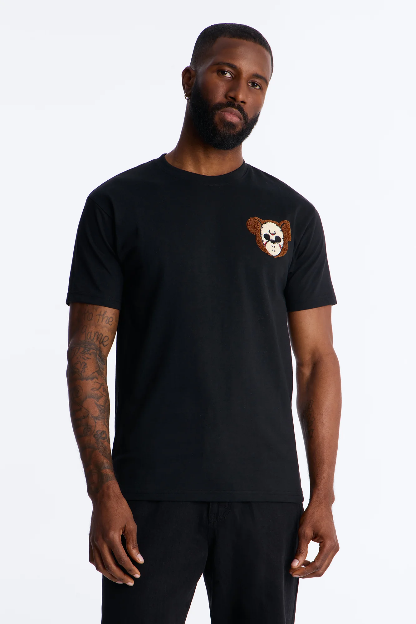 Savage Bear Chenille Patch Short Sleeve Tee - Black