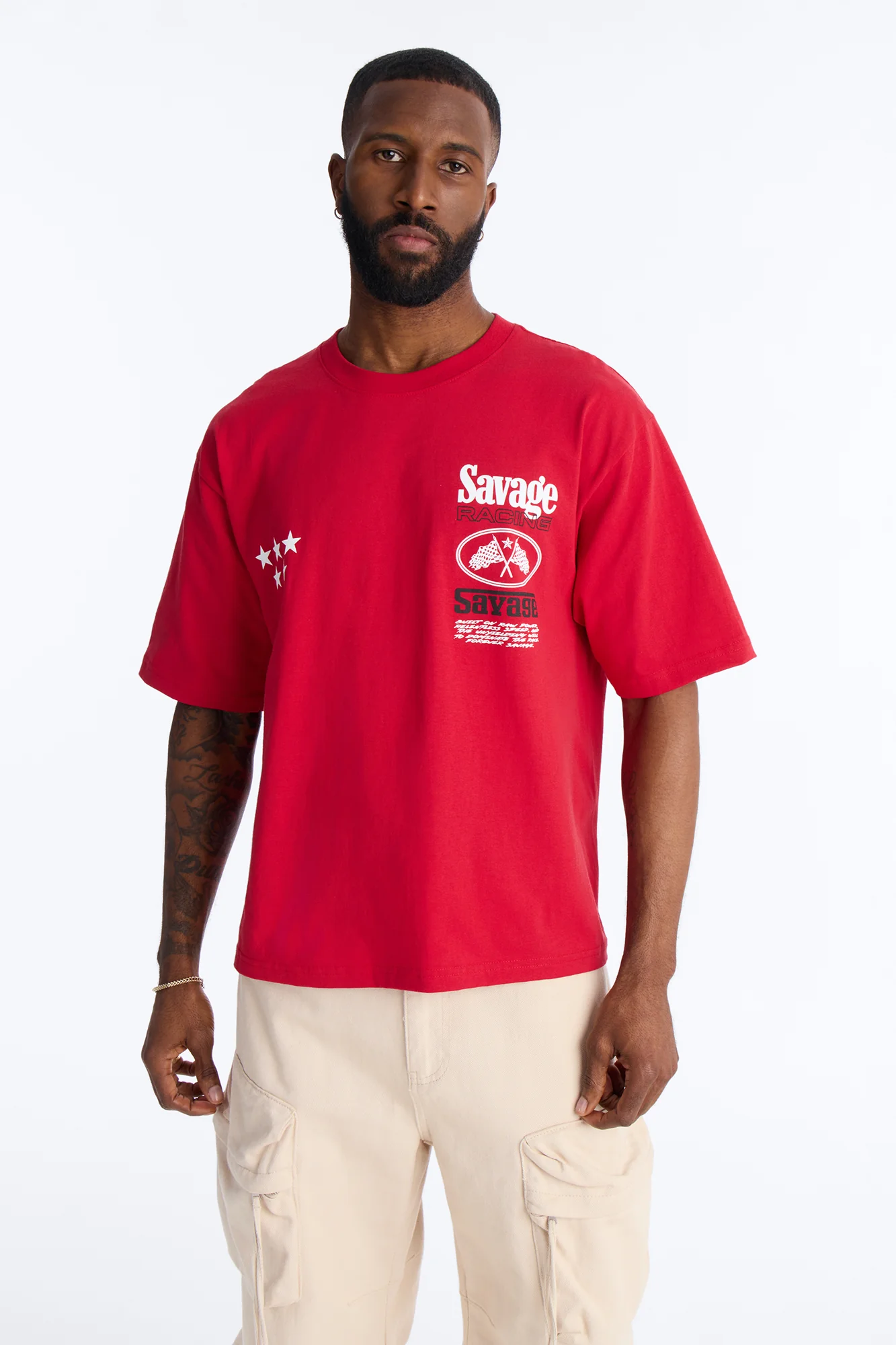 Savage Racing Insticts Boxy Short Sleeve Tee - Red