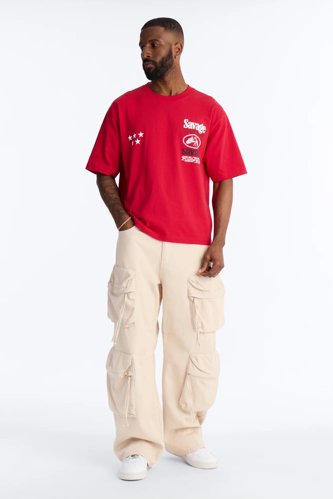 Savage Racing Insticts Boxy Short Sleeve Tee - Red - Image 2