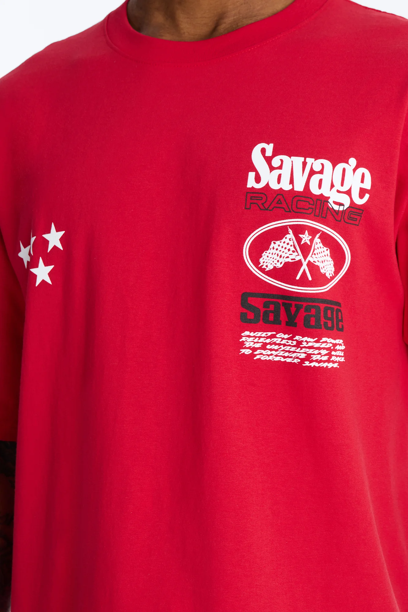 Savage Racing Insticts Boxy Short Sleeve Tee - Red - Image 3