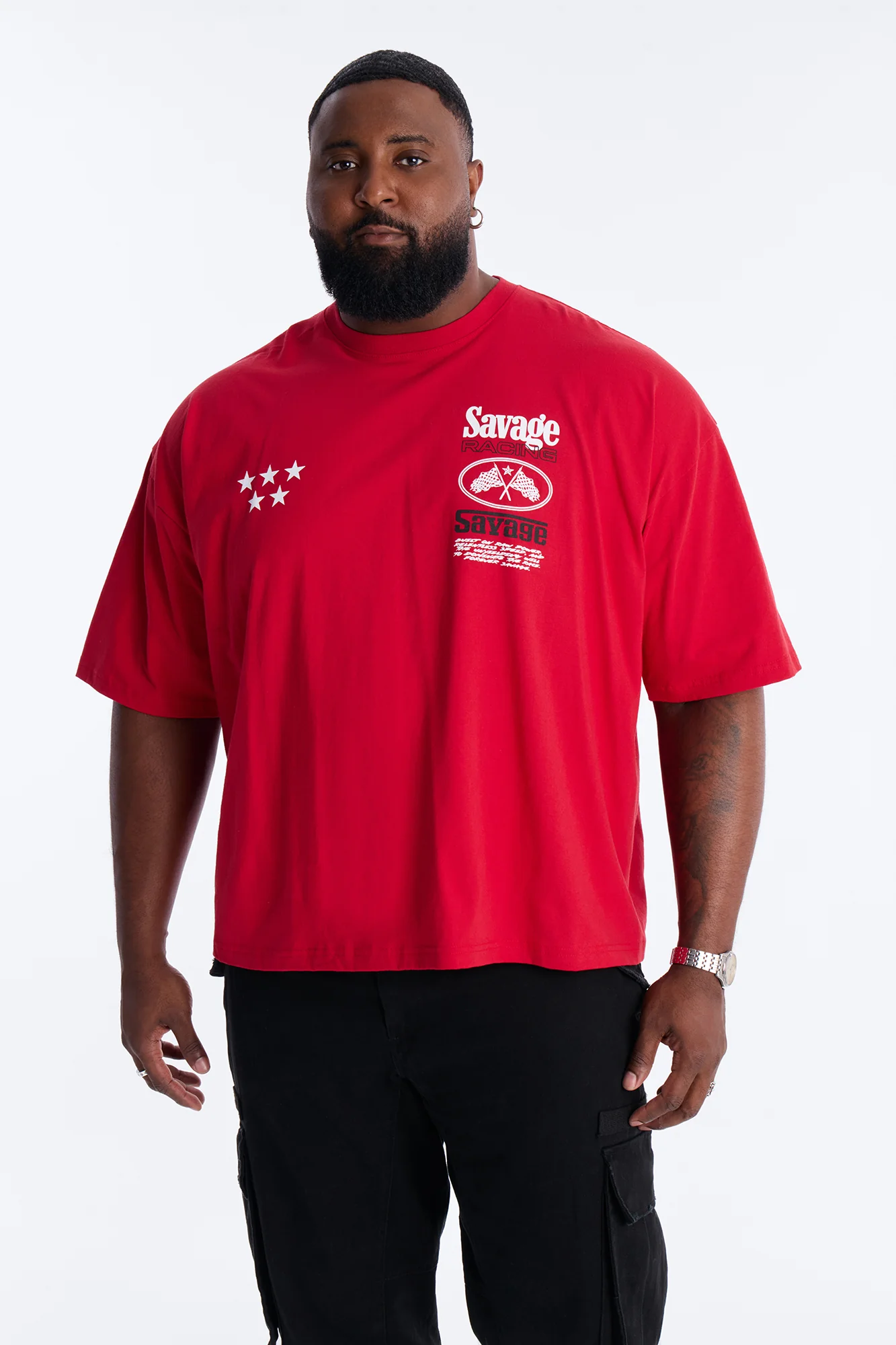 Savage Racing Insticts Boxy Short Sleeve Tee - Red - Image 5