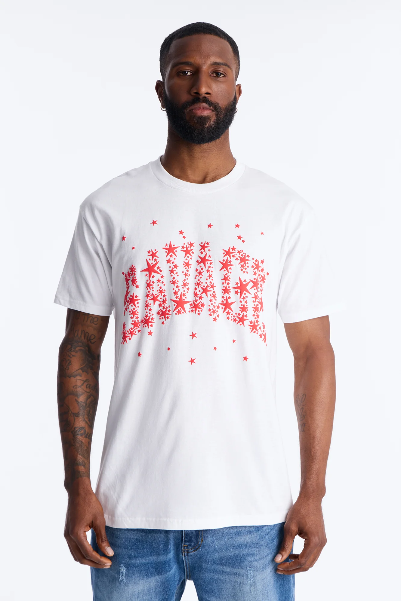 Savage Star Oversized Short Sleeve Tee - White