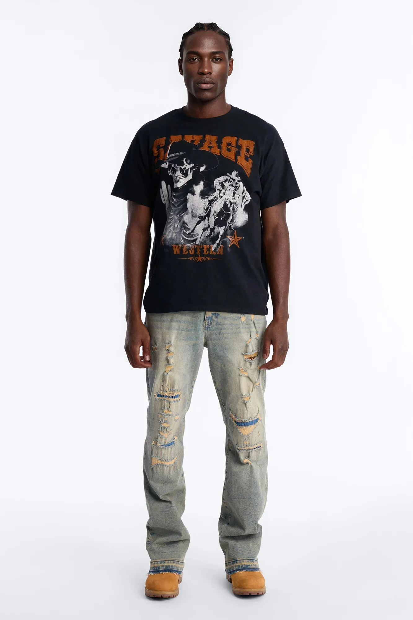 Savage Urban Outlaw Oversized Short Sleeve Tee - Black - Image 2
