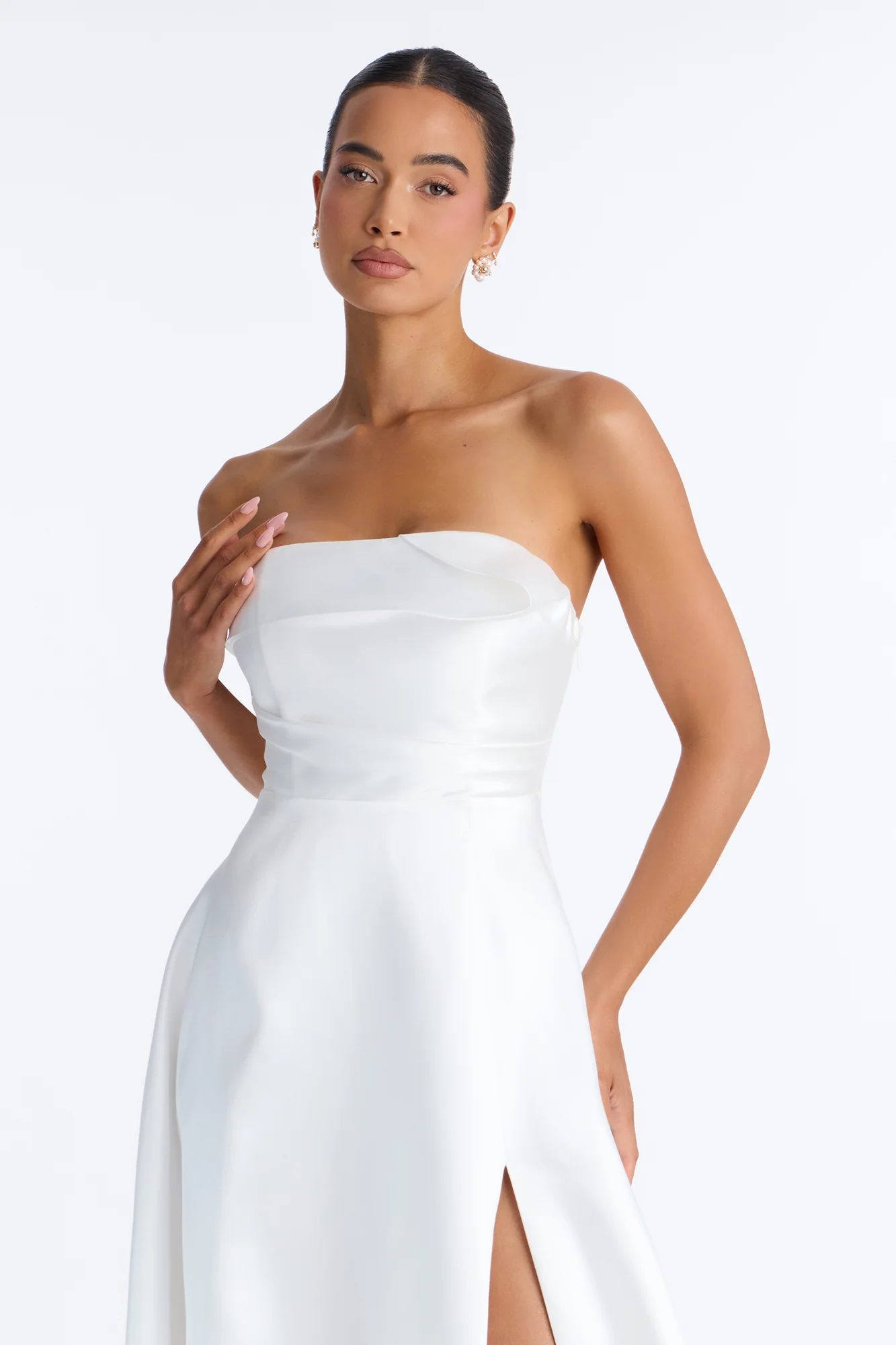 Say I Do Taffeta Gown - White - Image 2