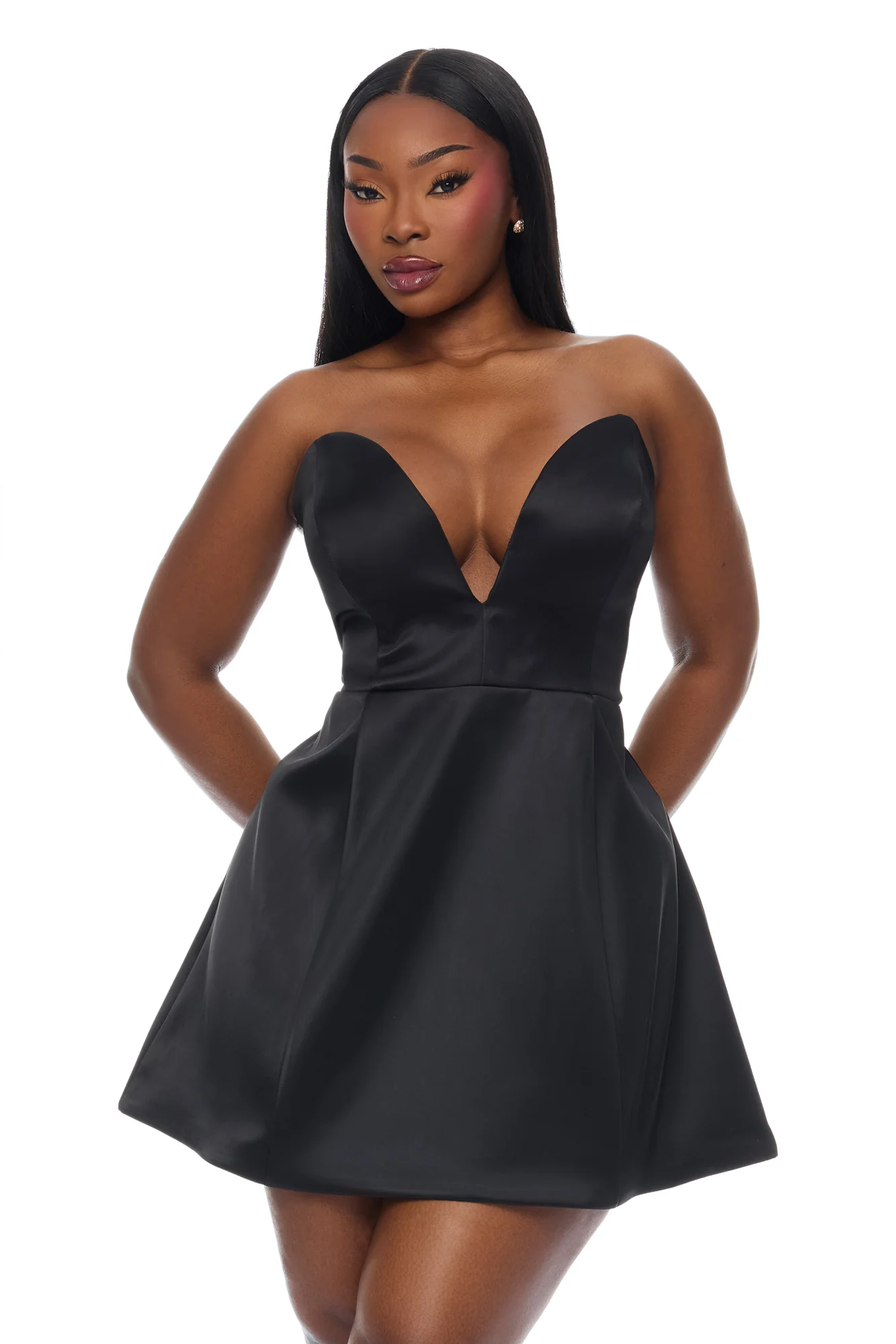Saydee A Line Mini Dress - Black - Image 5