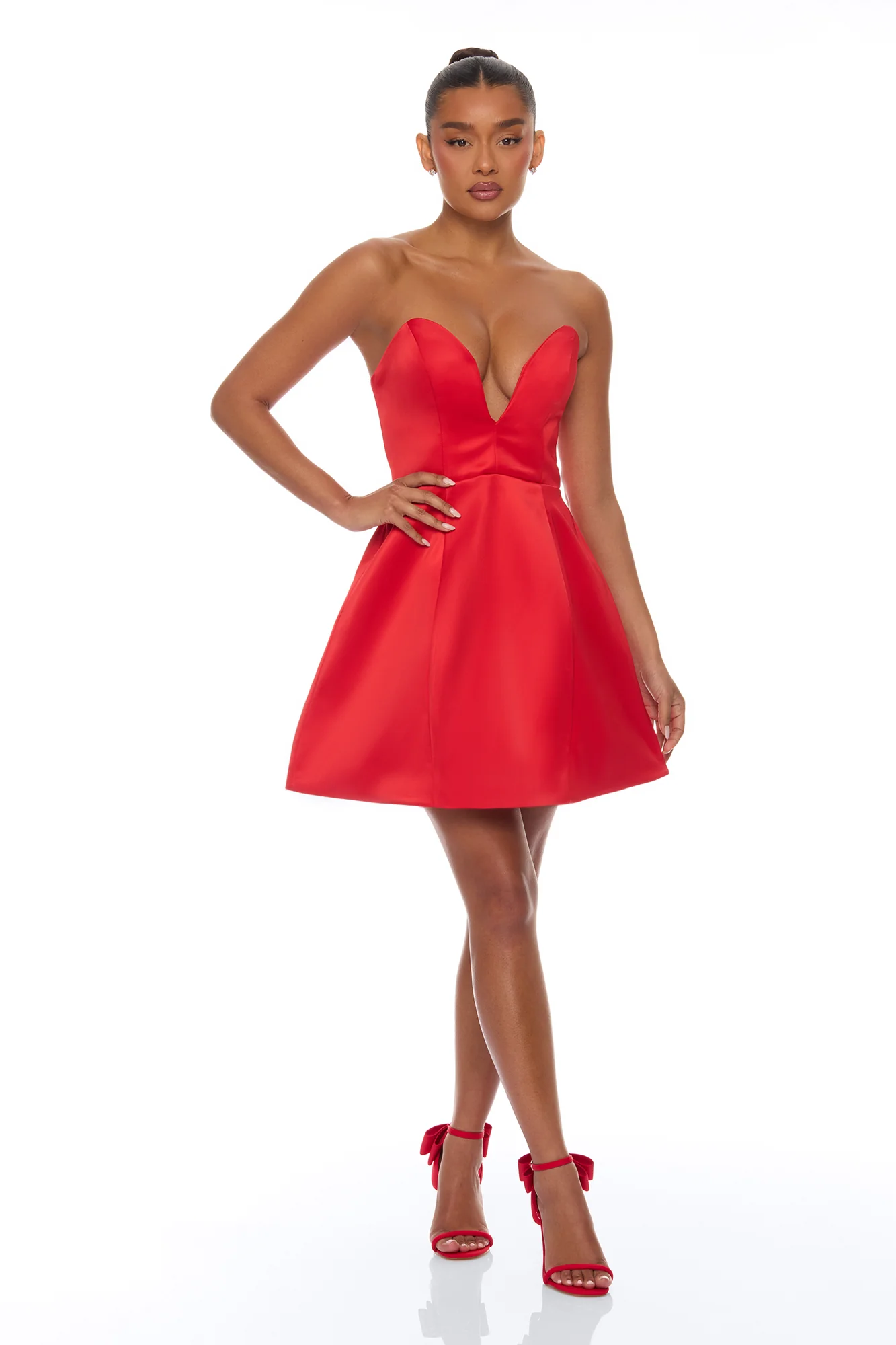 Saydee A Line Mini Dress - Red