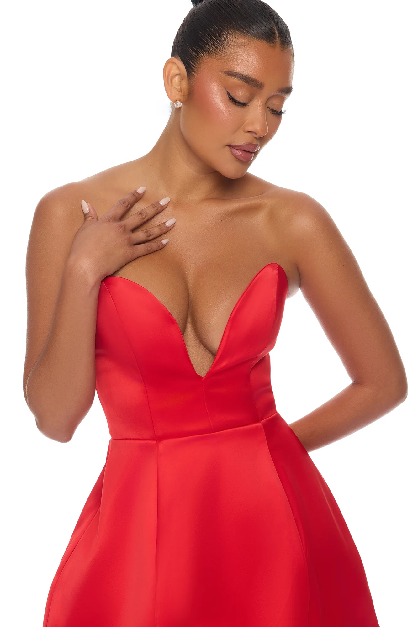 Saydee A Line Mini Dress - Red - Image 3