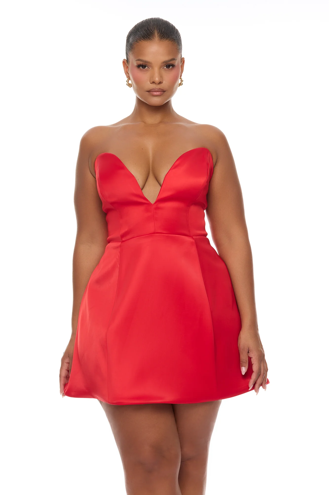 Saydee A Line Mini Dress - Red - Image 6